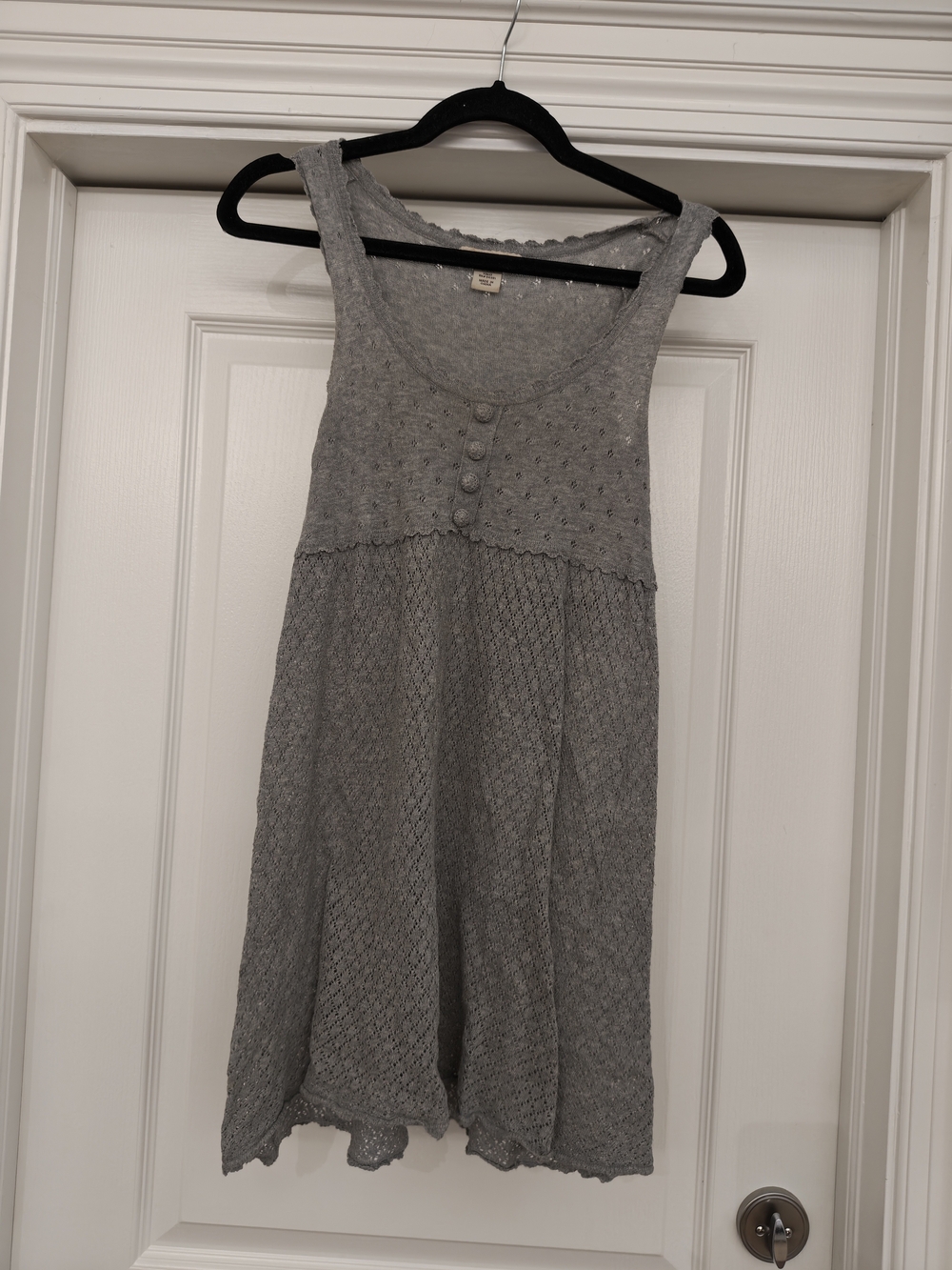 Forever 21 Gray Crochet Knit Tank Tunic